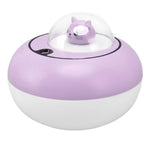 Mini Humidifier Cute Cat Sculpture Portable Quiet Desktop Air Humidifier for Home Office USB Plug in Purple
