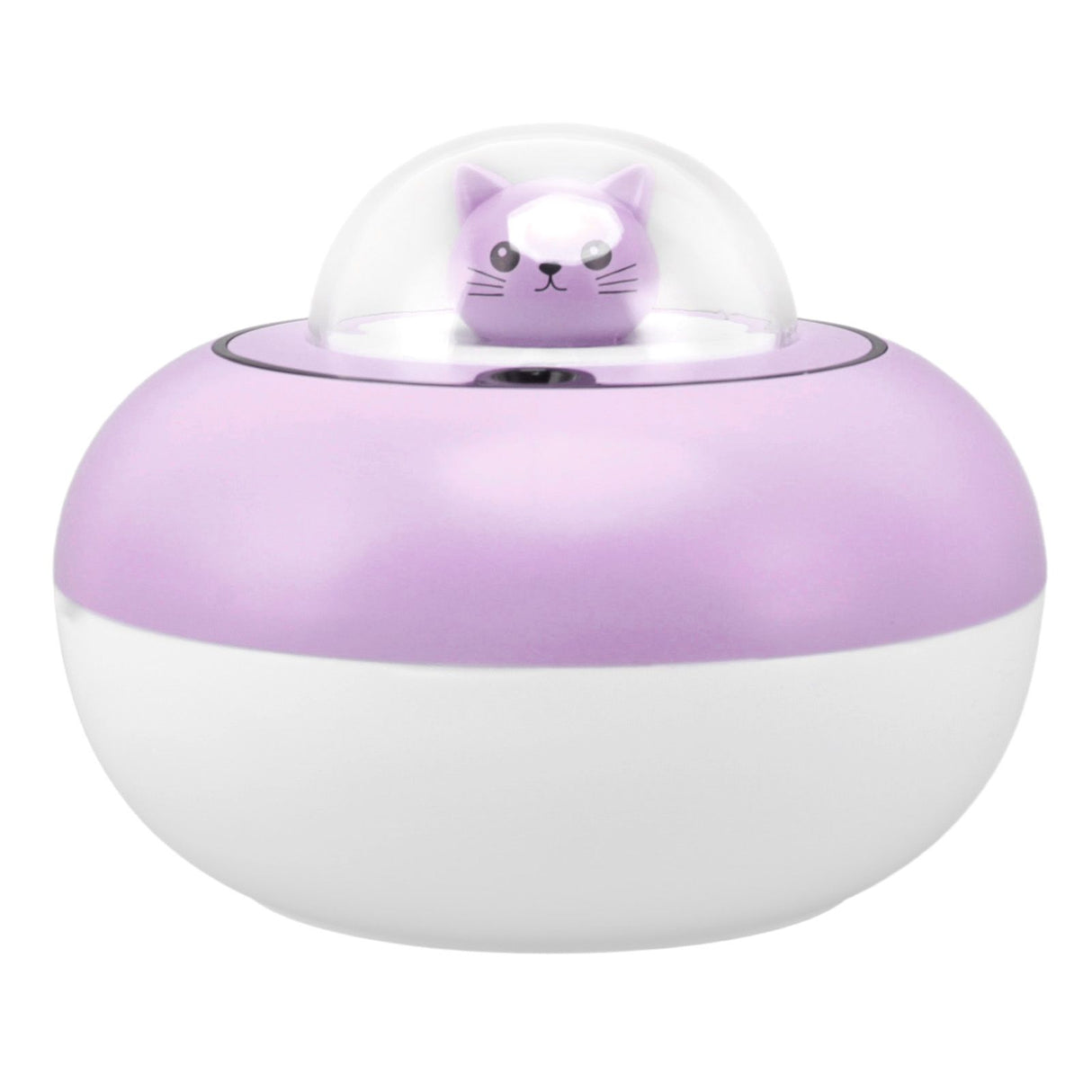 Mini Humidifier Cute Cat Sculpture Portable Quiet Desktop Air Humidifier for Home Office USB Plug in Purple
