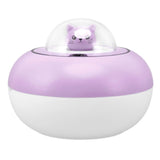 Mini Humidifier Cute Cat Sculpture Portable Quiet Desktop Air Humidifier for Home Office USB Plug in Purple - Rear View