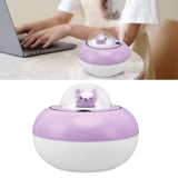 Mini Humidifier Cute Cat Sculpture Portable Quiet Desktop Air Humidifier for Home Office USB Plug in Purple