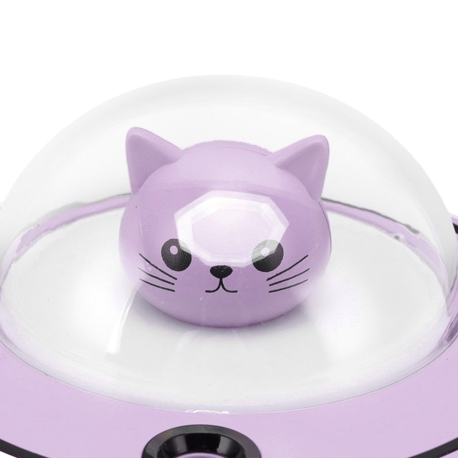 Mini Humidifier Cute Cat Sculpture Portable Quiet Desktop Air Humidifier for Home Office USB Plug in Purple