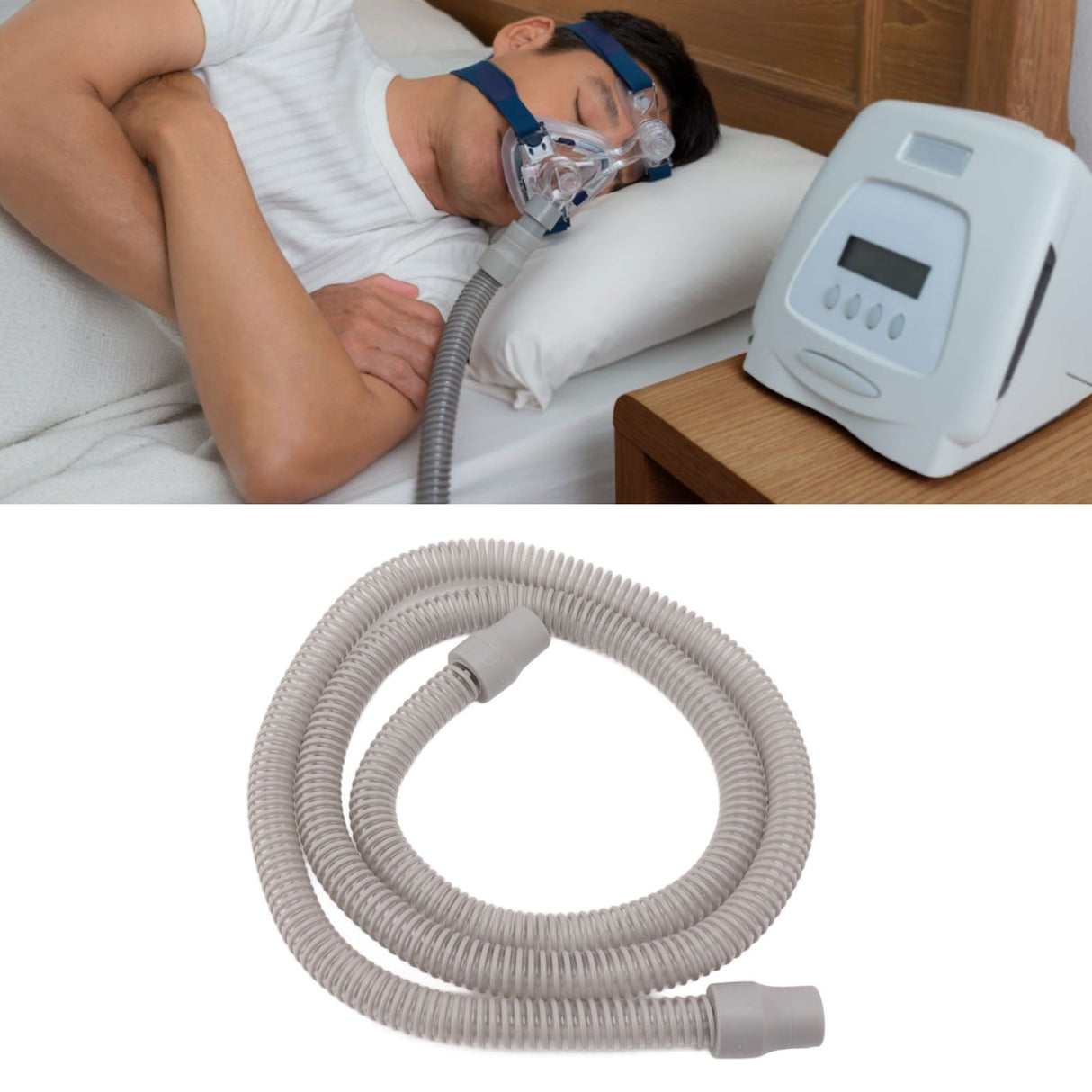 6FT Breathing Machine Tube Universal Flexible Connecting Tube Sealing for Ventilator Accessory Gray
