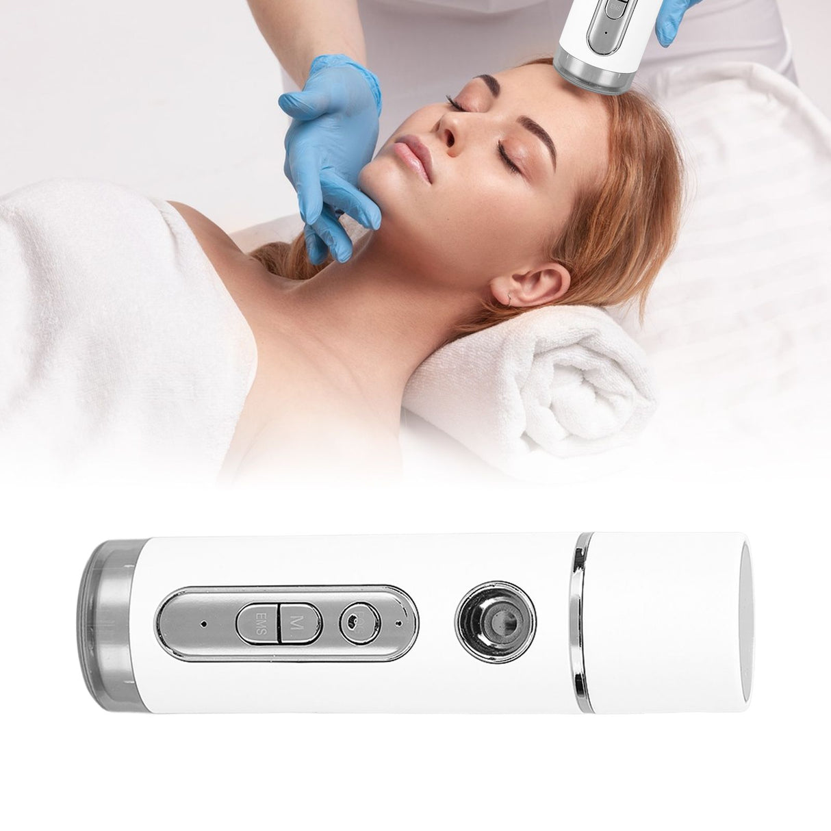 Handheld Eye Massager Wand EMS Sooth Fade Dark Circles Vibration Handheld Eye Massager Pen for Work Travel 15ml White