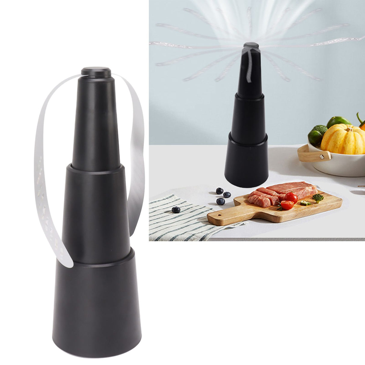 Table Fly Fan with Soft Blades Outdoor Indoor Portable Flying Fan for Meal Food Protection