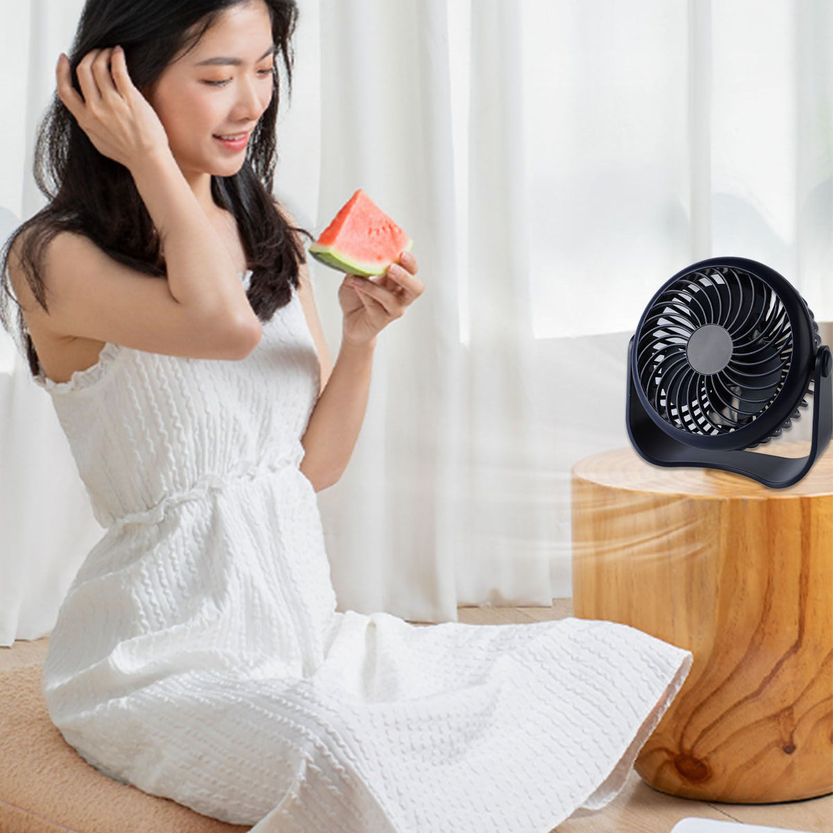Small Desk Fan 3 Gear Wind Speeds Mute Rechargeable Summer Usb Mini Fan for Home Bedroom