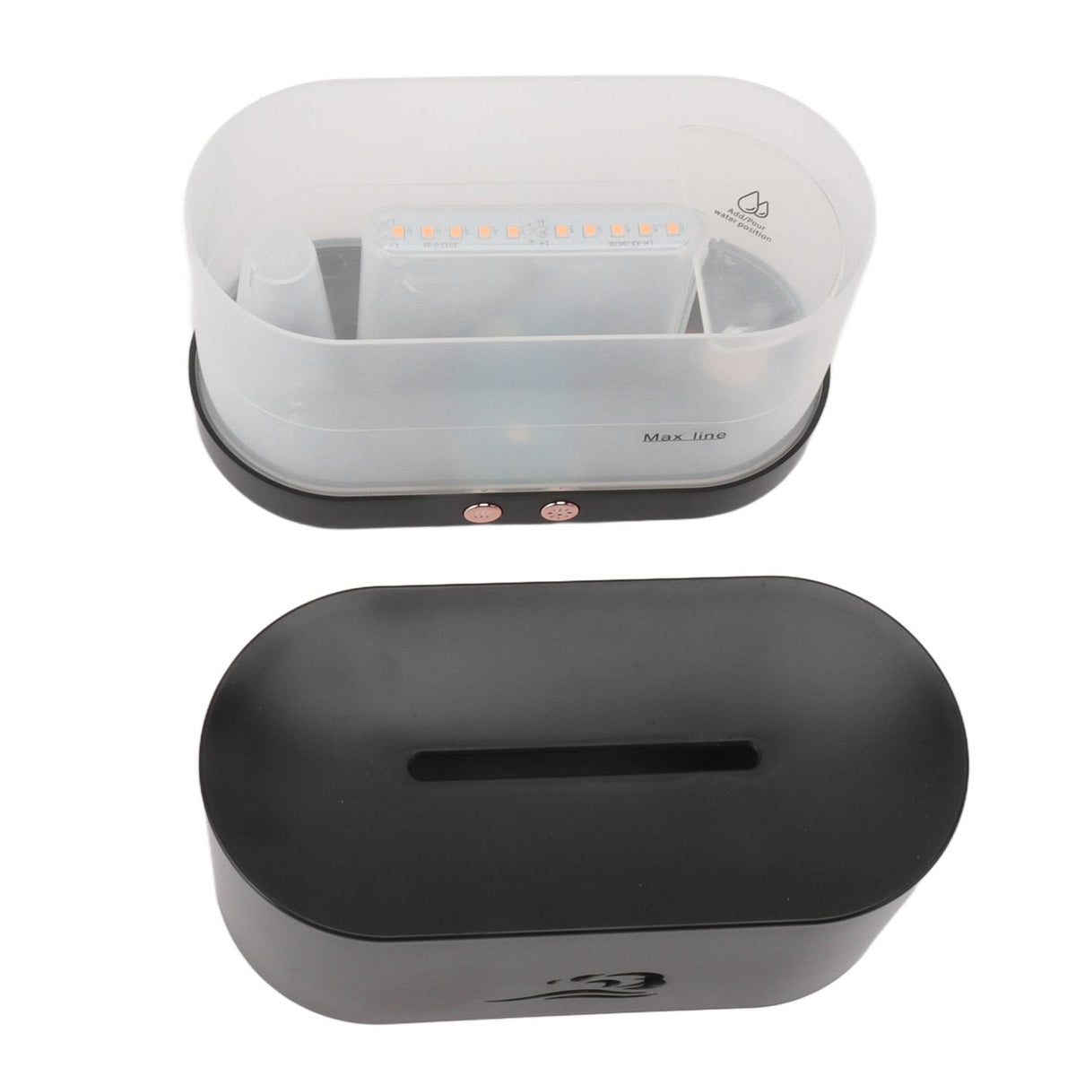 Simulation Flame Aromatherapy Machine Black 225ml 35DB USB Flame Air Diffuser for Coffee Shop Home