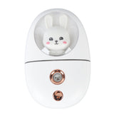 Cute Animal Facial Mist Sprayer USB Rechargeable Mini Eye Face Humidifier for Travelling 35ml 500mah White - Top-Down View