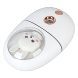 Cute Animal Facial Mist Sprayer USB Rechargeable Mini Eye Face Humidifier for Travelling 35ml 500mah White