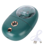 Cute Animal Facial Mist Sprayer USB Rechargeable Mini Eye Face Humidifier for Travelling 35ml 500mah Green - Front View