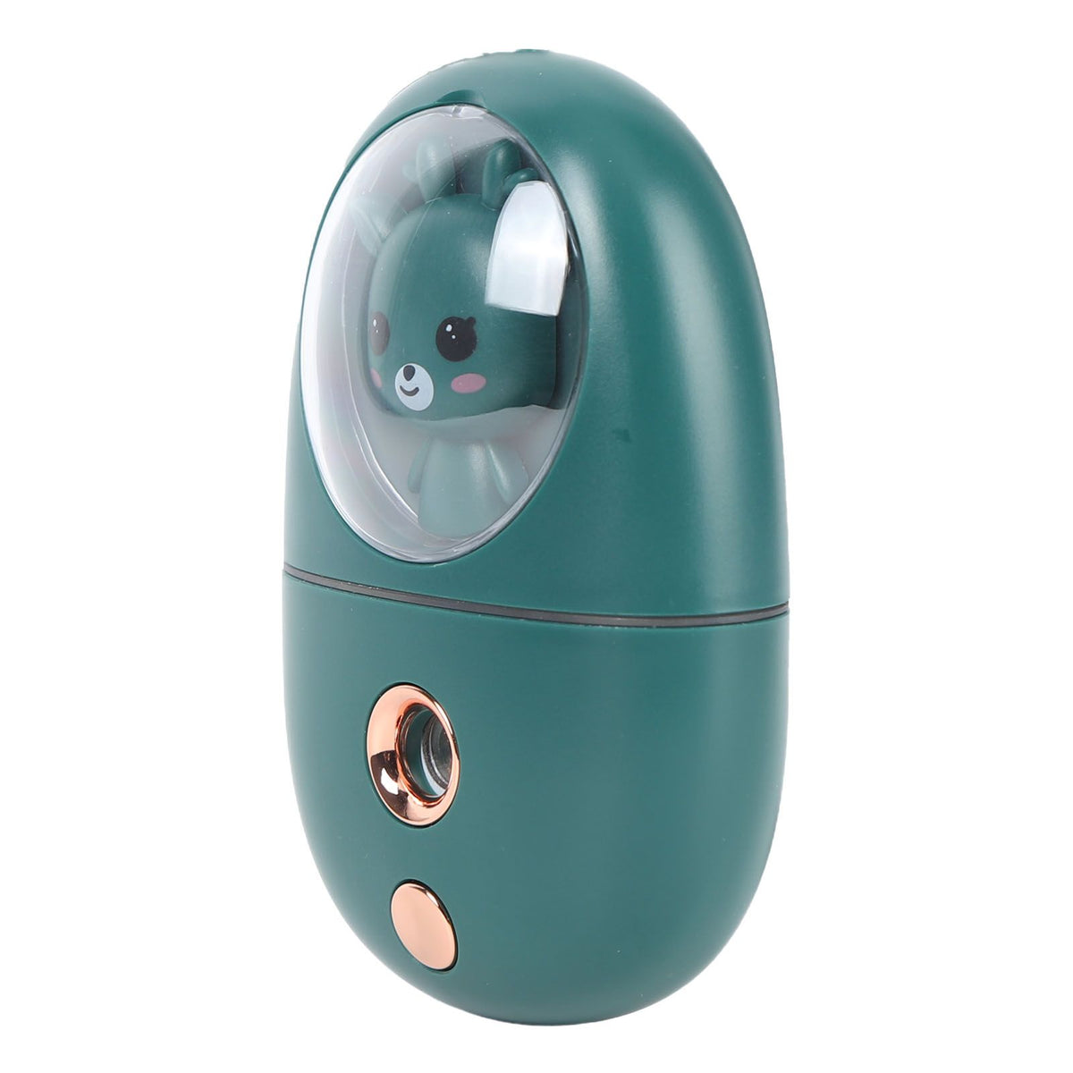 Cute Animal Facial Mist Sprayer USB Rechargeable Mini Eye Face Humidifier for Travelling 35ml 500mah Green