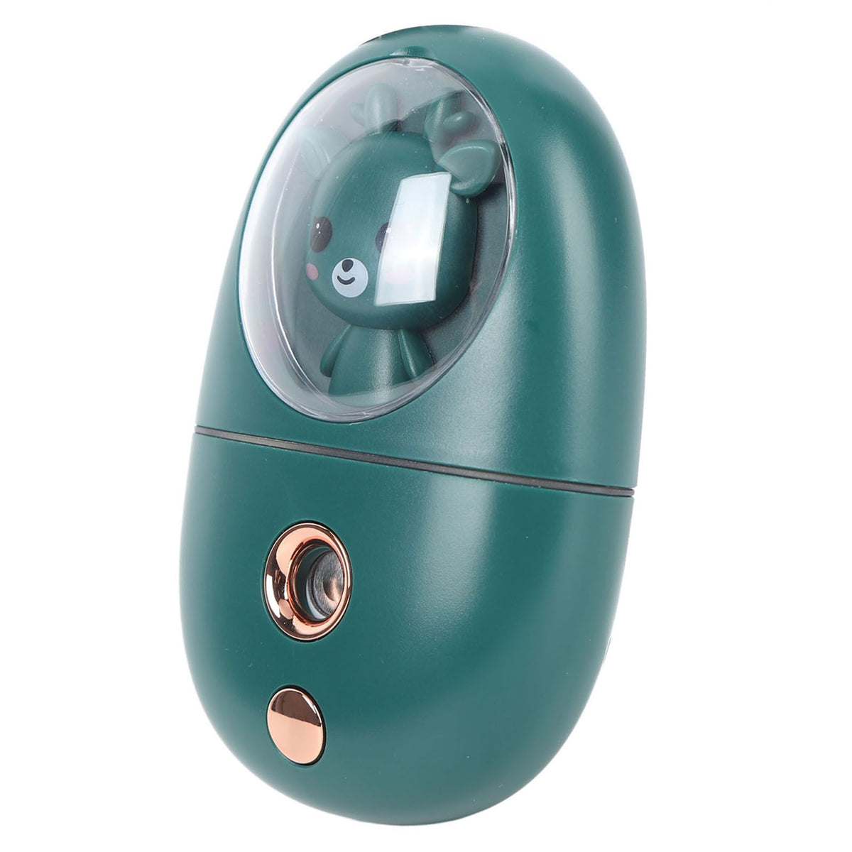 Cute Animal Facial Mist Sprayer USB Rechargeable Mini Eye Face Humidifier for Travelling 35ml 500mah Green