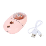 Cute Animal Facial Mist Sprayer USB Rechargeable Mini Eye Face Humidifier for Travelling 35ml 500mah Pink - Front View
