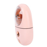Cute Animal Facial Mist Sprayer USB Rechargeable Mini Eye Face Humidifier for Travelling 35ml 500mah Pink - Close-Up Angle