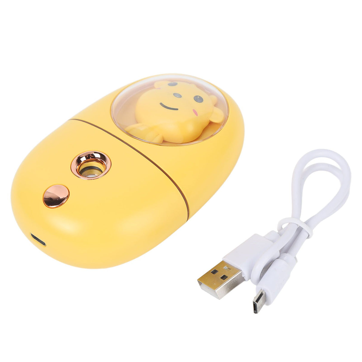 Cute Animal Facial Mist Sprayer USB Rechargeable Mini Eye Face Humidifier for Travelling 35ml 500mah Yellow