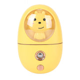 Cute Animal Facial Mist Sprayer USB Rechargeable Mini Eye Face Humidifier for Travelling 35ml 500mah Yellow