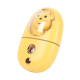 Cute Animal Facial Mist Sprayer USB Rechargeable Mini Eye Face Humidifier for Travelling 35ml 500mah Yellow - 45-Degree Angle