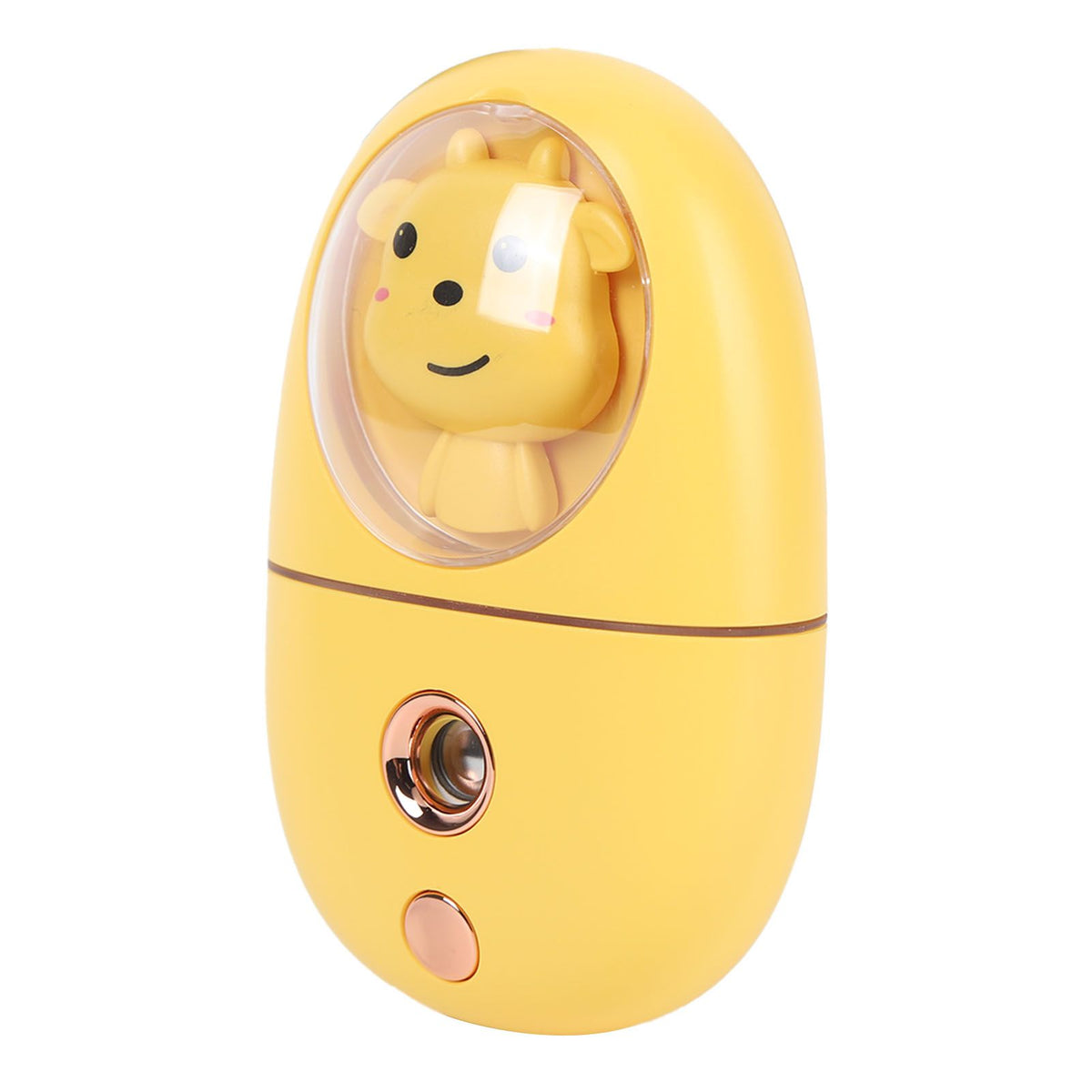 Cute Animal Facial Mist Sprayer USB Rechargeable Mini Eye Face Humidifier for Travelling 35ml 500mah Yellow