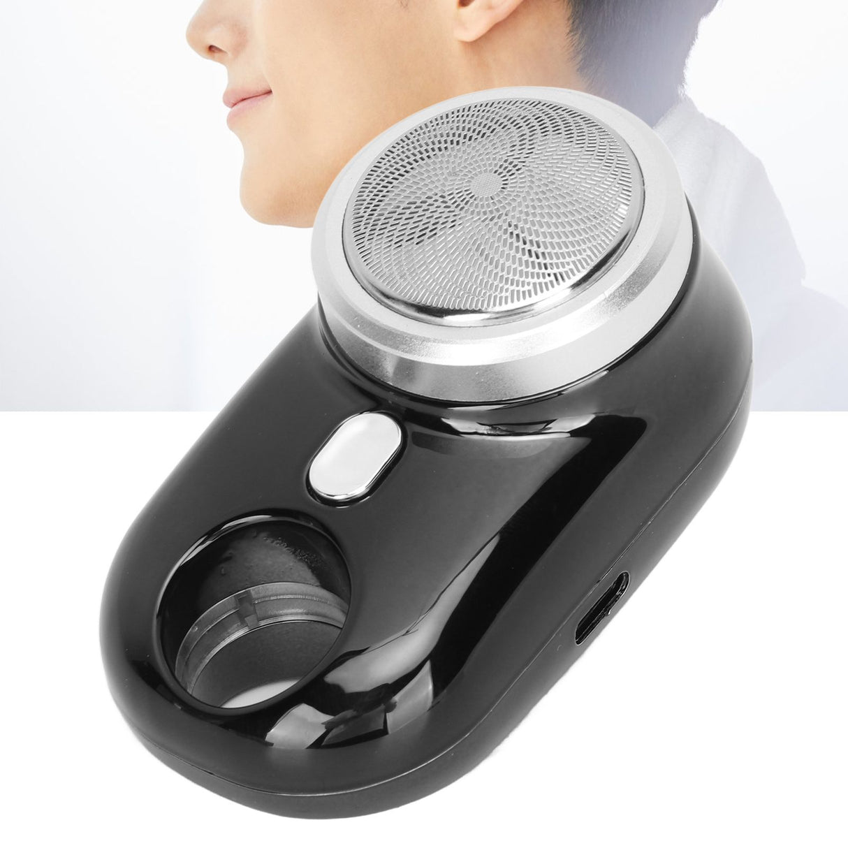 Mini Beard Clipper IPX7 USB Rechargeable Pocket Portable Beard Trimmer for Travel Gift for Father Husband Black