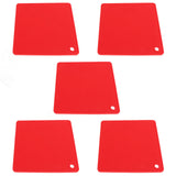 5pcs Silicone Pot Holders Mat Heat Resistant Anti Slip Square Honeycomb Trivet Mat Hot Pads for Kitchen Counter Red