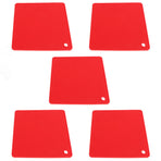 5pcs Silicone Pot Holders Mat Heat Resistant Anti Slip Square Honeycomb Trivet Mat Hot Pads for Kitchen Counter Red
