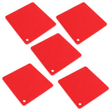 5pcs Silicone Pot Holders Mat Heat Resistant Anti Slip Square Honeycomb Trivet Mat Hot Pads for Kitchen Counter Red - Close-Up Angle