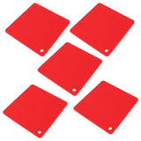 5pcs Silicone Pot Holders Mat Heat Resistant Anti Slip Square Honeycomb Trivet Mat Hot Pads for Kitchen Counter Red