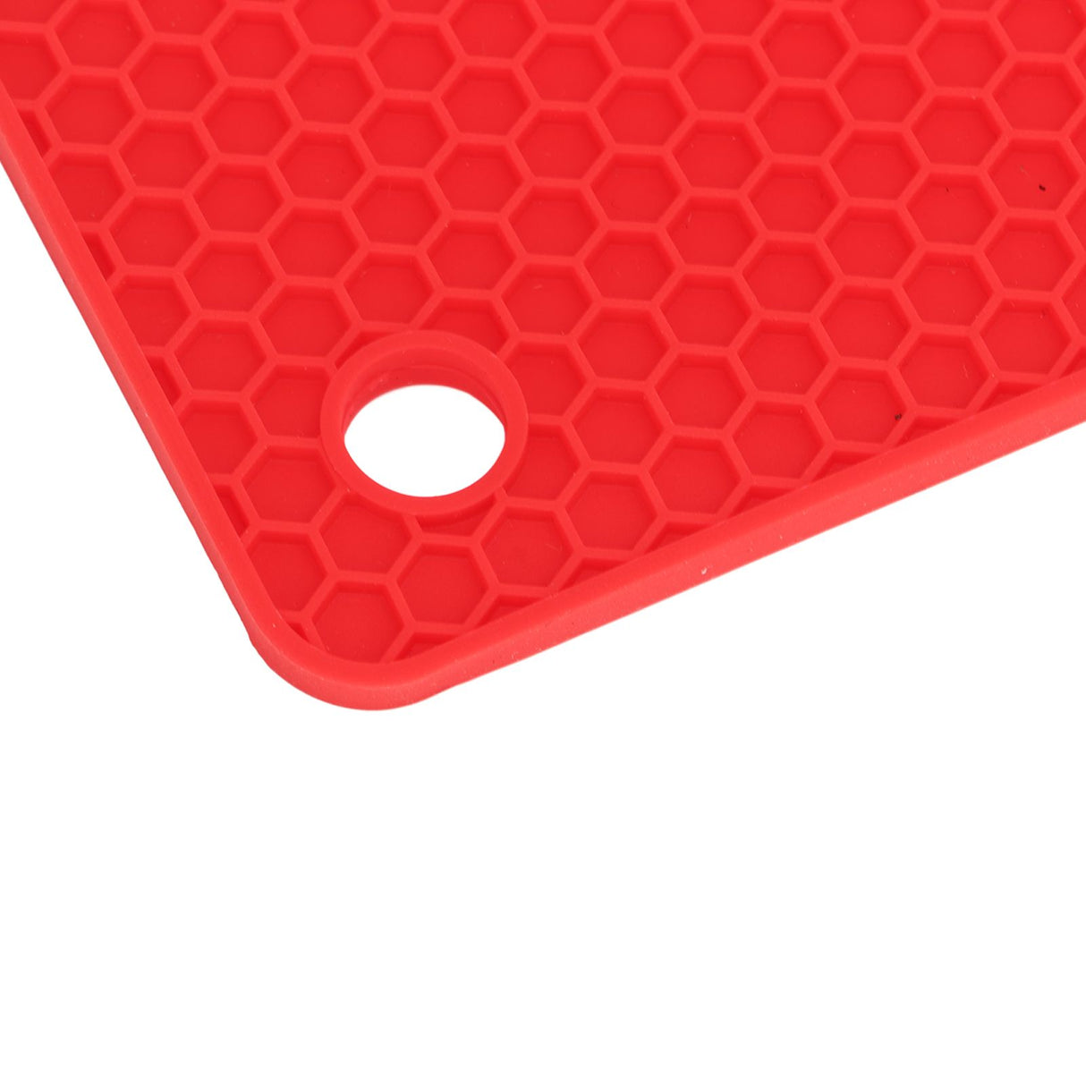 5pcs Silicone Pot Holders Mat Heat Resistant Anti Slip Square Honeycomb Trivet Mat Hot Pads for Kitchen Counter Red