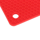 5pcs Silicone Pot Holders Mat Heat Resistant Anti Slip Square Honeycomb Trivet Mat Hot Pads for Kitchen Counter Red
