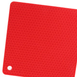 5pcs Silicone Pot Holders Mat Heat Resistant Anti Slip Square Honeycomb Trivet Mat Hot Pads for Kitchen Counter Red - Extra Image