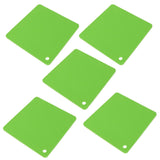 5pcs Silicone Pot Holders Mat Heat Resistant Anti Slip Square Honeycomb Trivet Mat Hot Pads for Kitchen Counter Green