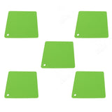 5pcs Silicone Pot Holders Mat Heat Resistant Anti Slip Square Honeycomb Trivet Mat Hot Pads for Kitchen Counter Green - Rear View