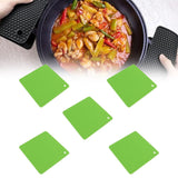 5pcs Silicone Pot Holders Mat Heat Resistant Anti Slip Square Honeycomb Trivet Mat Hot Pads for Kitchen Counter Green