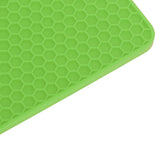 5pcs Silicone Pot Holders Mat Heat Resistant Anti Slip Square Honeycomb Trivet Mat Hot Pads for Kitchen Counter Green - Extra Image