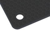 5pcs Silicone Pot Holders Mat Heat Resistant Anti Slip Square Honeycomb Trivet Mat Hot Pads for Kitchen Counter Black