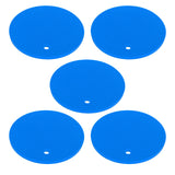 5PCS Silicone Trivet Mats Round Multipurpose Heat Resistant Non Slip Pads Pot Holders for Hot Pot Hot Dishes Blue - Top-Down View