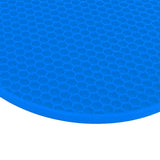 5PCS Silicone Trivet Mats Round Multipurpose Heat Resistant Non Slip Pads Pot Holders for Hot Pot Hot Dishes Blue