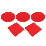 5Pcs Silicone Trivet Mat Square Round Honeycomb Hot Pad Non Slip Heat Resistant for Hot Plate Pans Kitchen Pots Red - Top-Down View