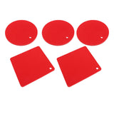 5Pcs Silicone Trivet Mat Square Round Honeycomb Hot Pad Non Slip Heat Resistant for Hot Plate Pans Kitchen Pots Red - 45-Degree Angle