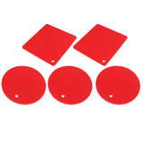 5Pcs Silicone Trivet Mat Square Round Honeycomb Hot Pad Non Slip Heat Resistant for Hot Plate Pans Kitchen Pots Red