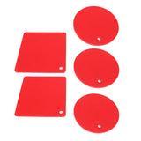5Pcs Silicone Trivet Mat Square Round Honeycomb Hot Pad Non Slip Heat Resistant for Hot Plate Pans Kitchen Pots Red