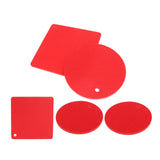 5Pcs Silicone Trivet Mat Square Round Honeycomb Hot Pad Non Slip Heat Resistant for Hot Plate Pans Kitchen Pots Red - Extra Image