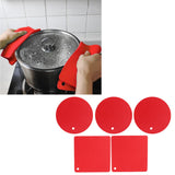 5Pcs Silicone Trivet Mat Square Round Honeycomb Hot Pad Non Slip Heat Resistant for Hot Plate Pans Kitchen Pots Red