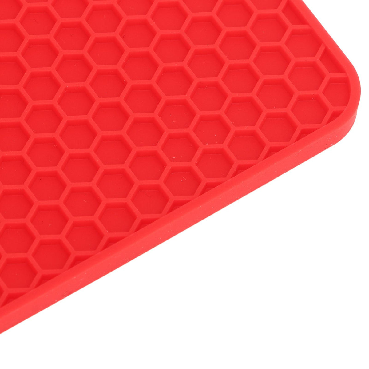 5Pcs Silicone Trivet Mat Square Round Honeycomb Hot Pad Non Slip Heat Resistant for Hot Plate Pans Kitchen Pots Red