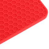 5Pcs Silicone Trivet Mat Square Round Honeycomb Hot Pad Non Slip Heat Resistant for Hot Plate Pans Kitchen Pots Red - Extra Image