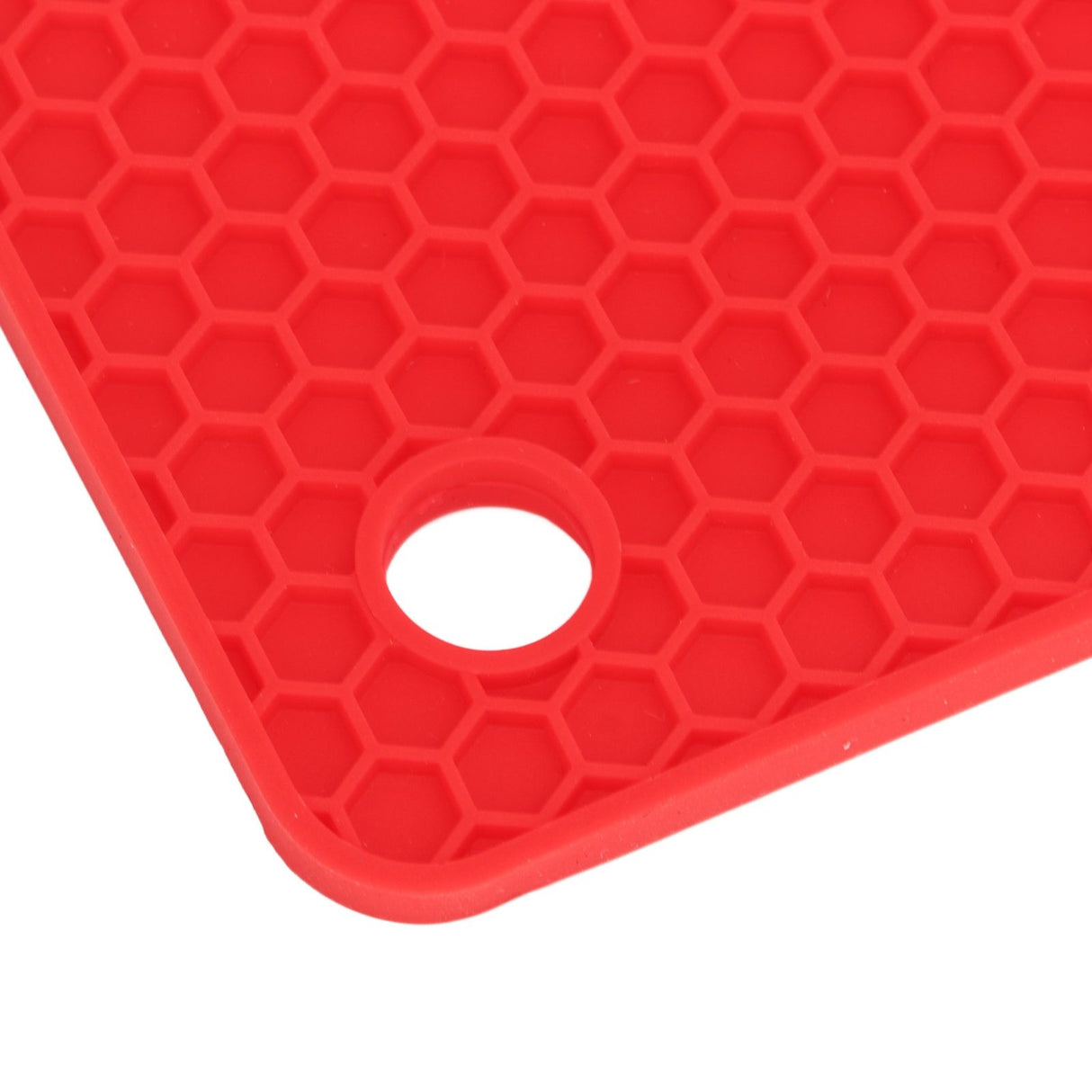 5Pcs Silicone Trivet Mat Square Round Honeycomb Hot Pad Non Slip Heat Resistant for Hot Plate Pans Kitchen Pots Red