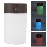 Mini Humidifier 260ml 5V USB Charge Colorful LED Night Light Wood Grain Desk Humidifier for Bedroom Office Car Dark Wood Grain