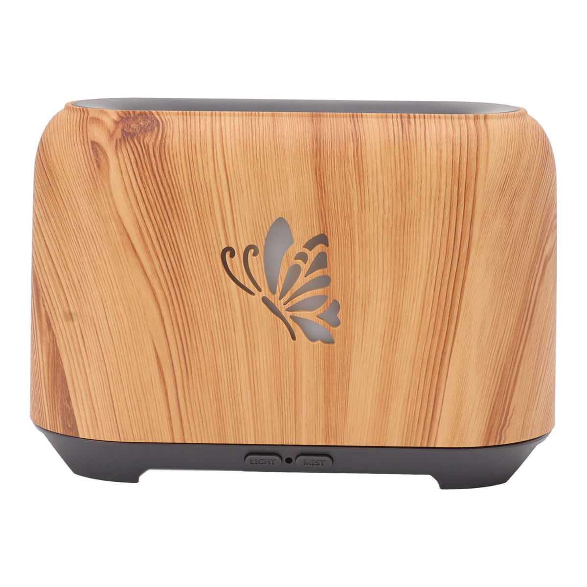 150ml Flame Diffuser Humidifier Prevents Dryness Silent Operation Wood Grain Humidifier with 7 Color Lights for Bedroom Office Light Grain