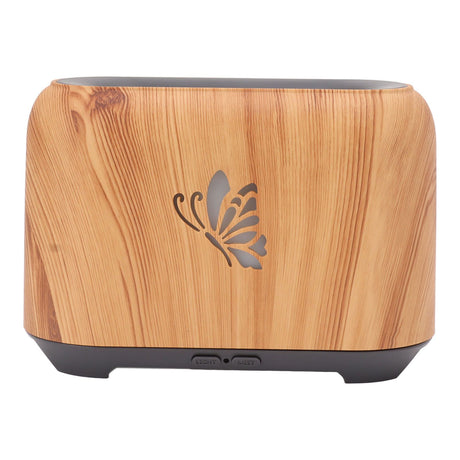 150ml Flame Diffuser Humidifier Prevents Dryness Silent Operation Wood Grain Humidifier with 7 Color Lights, image 2