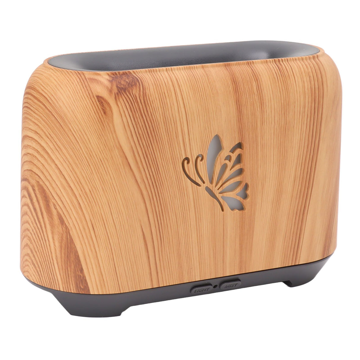 150ml Flame Diffuser Humidifier Prevents Dryness Silent Operation Wood Grain Humidifier with 7 Color Lights for Bedroom Office Light Grain