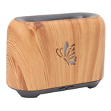 150ml Flame Diffuser Humidifier Prevents Dryness Silent Operation Wood Grain Humidifier with 7 Color Lights for Bedroom Office Light Grain